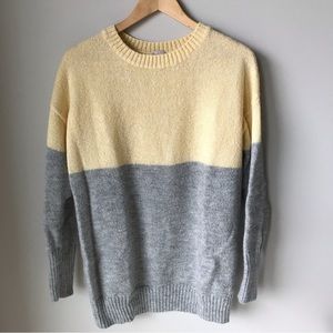 Yellow and gray sweater